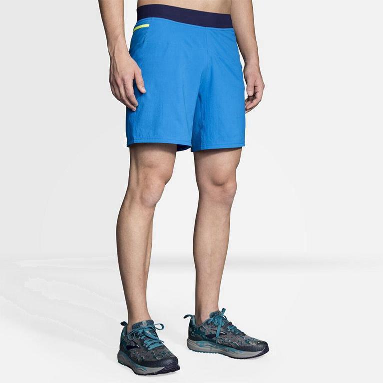 Brooks Cascadia 7 2-In-1 Mens Running Shorts Ireland Blue (HXDG-32690)